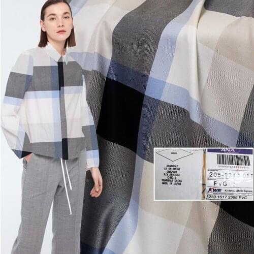 The Cloth Japanese Plaid Yarn Dyed Wool Thin Smooth Fabrics Garment Materials Autumn Women Shirt Sewing Cloth Freeshipping