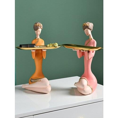 Creative Dressing Table Storage Ornaments Gifts A Living Room Porch Tray Resin Sculpture Statu Bedroome Girl Light Luxury Style