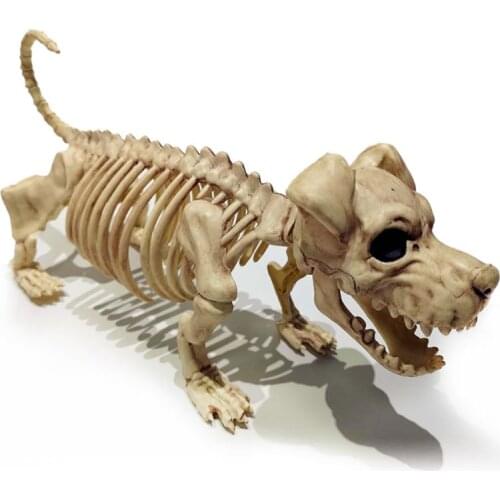 Halloween Themed Party Ornaments Scary Standing Skeleton Dog Horrific Haunted House Scene Layout Decoration Props