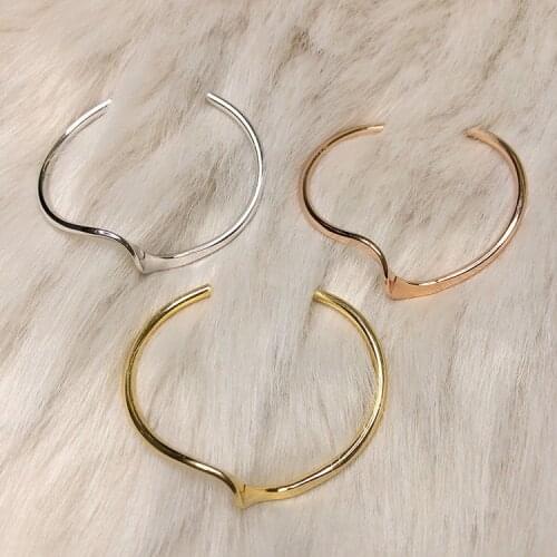 Elegant Charms Rose Gold Bangles For Women New High Quality Metal Silver Color Bracelets Korean Girls Fashion Jewelry Gifts