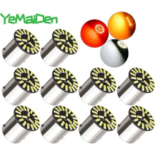 10 PCS/Lot Car LED Bulb P21W P21/5W BA15S 1156 BAY15D 1157 Turn Signal Light 12V 7000K 19 SMD Car Reverse Brake Parking Lamp