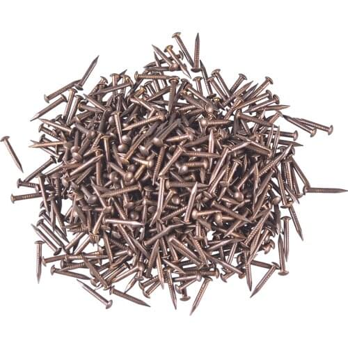10X1.2MM Chinese Archaize Round Head Antique Bronze Wooden Nails for Furniture DIY Decorative Boxes 500pcs