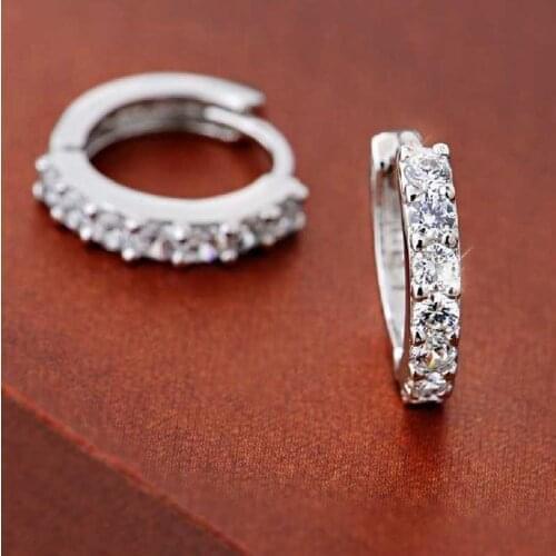 2Pcs/Set Earrings Hoop Stud Earrings New 2021 Ear Clips Earring Rhinestone Hoop Jewelry For Women Men Gifts