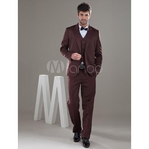 2017 Latest Coat Pant Designs Brown Men Suit Slim Fit 3 Piece Tuxedo Prom Style Suits Jacket Custom Groom Blazer Terno Masculino