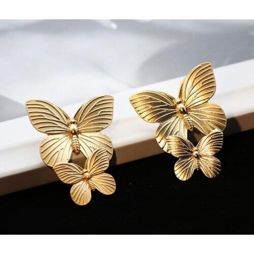 New Fashion jewelry The butterfly statement gold earrings acrylic earrings luxury gifts for women