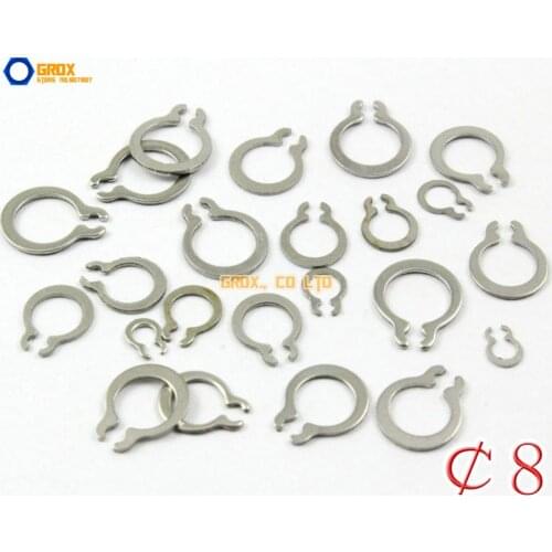 250 Pieces 8mm 304 Stainless Steel External C Circlip Retaining Ring