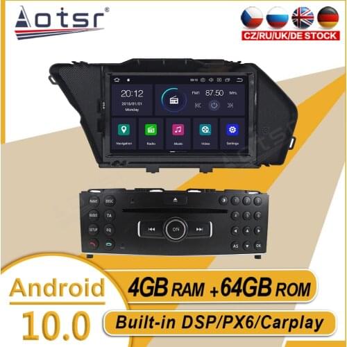4+64GB For Mercedes Benz GLK X204 GLK300 GLK350 Car Stereo Multimedia Player Android GPS Navi Audio Radio Carplay PX6 Head Unit