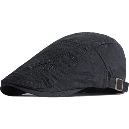 NEW Cotton Beret Hats For Men Spring Summer Herringbone Newsboy Cap Solid Flat Peaked Cap Women Painter Hat Sports Metal Letters