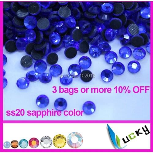 Free shipping 2014 new color Sapphire hotfix rhinestones DMC!1440pcs ss20 hot fix strass cristal for iron on transfers
