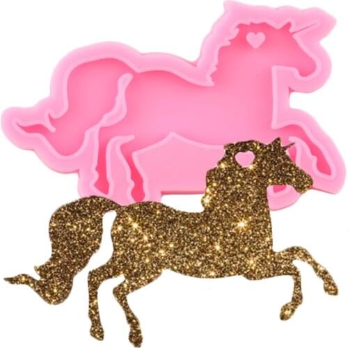 Shiny Unicorn Silicone Molds DIY Truck Key Ring Horse Epoxy Resin Mold Pendant Jewelry Making Craft Custom Keychain