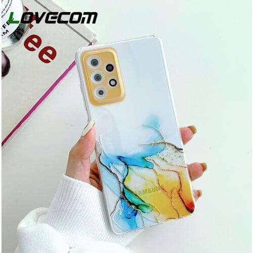 For Samsung A72 A52 Clear Gradient Marble Phone Case For Samsung S21 FE S21 Ultra A22 A82 A12 A32 5G Soft TPU Shockproof Cover