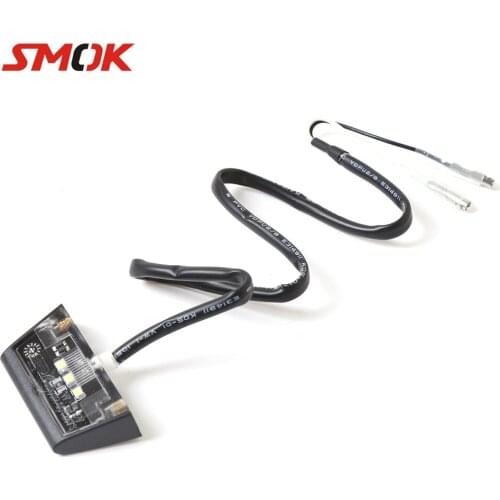SMOK Motorcycle License Plate Holder LED Light For Benelli TNT 125 TRK 502 Honda NC750X CBR650F Suzuki GS 500 Ducati Scrambler