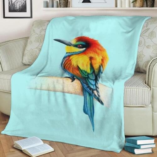 Bee eater Flannel Throw Blanket 3D Printed Keep Warm Sofa Child Blanket Home Decor Textiles Dream Family Gift