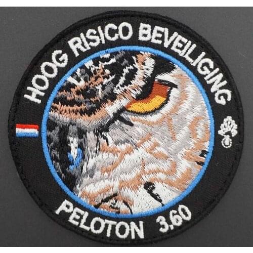 HOOG RISICO BEVEILIGING PELOTON 3.60 Tactical Military Morale Patches Embroidery Badge with Hook Backing in Backpack Jackets Hat