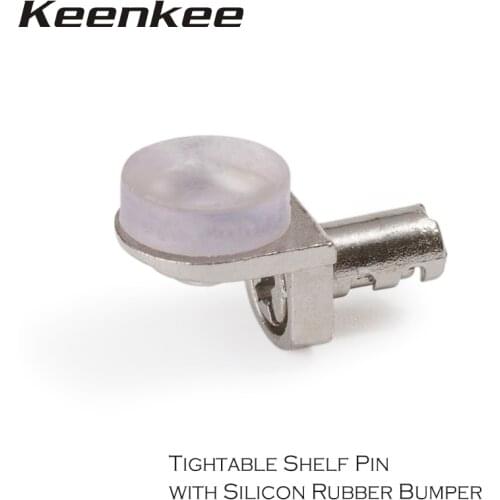 Keenkee furniture adjustable removable glass anti-slid function shelf support fasterner pin with silicon bumper