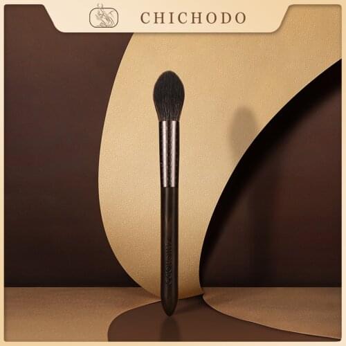 CHICHODO Makeup Brush-2021 New Luxurious Carved Ebony Animal Hair Series-Fox&Gray Rat&Goat Hair Highlighter Brush-Cosmetic-F108