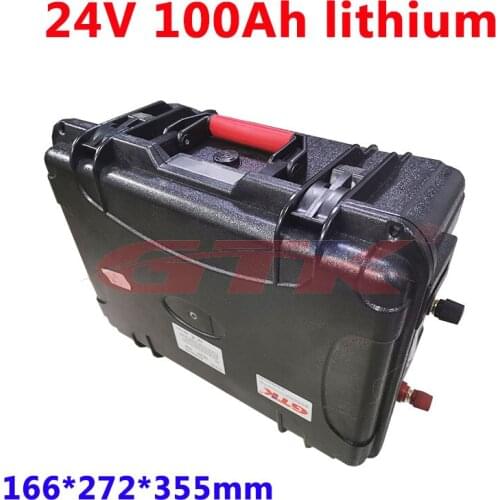 Gtk 24V 100Ah lithium ion battery with BMS for 2000W inverter electric fishing boat trollling motor 80lbs 110lbs+10A charger