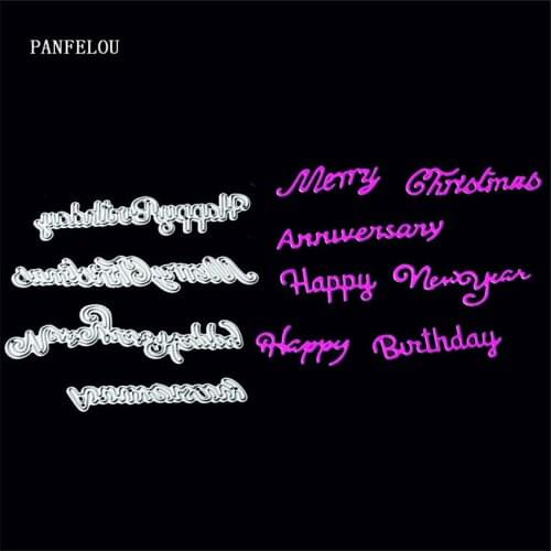 PANFELOU Metal craft Holiday wishes paper die cutting dies for Scrapbooking/DIY Easter wedding Easter cards