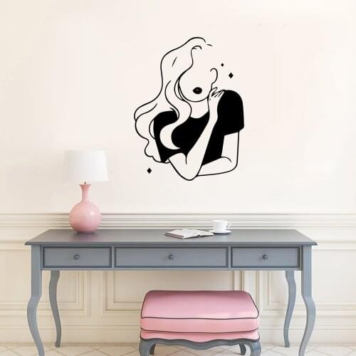 Cartoon beauty salon Pvc Wall Decals Home Decor For Kids Rooms Home Decor Removable Decor Wall Decals