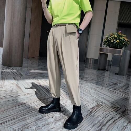 Waistpack Design Mens Harem Pants 2021 Ribbons Black Hip Hop Casual Male Joggers Trousers Fashion Casual Streetwear Pants