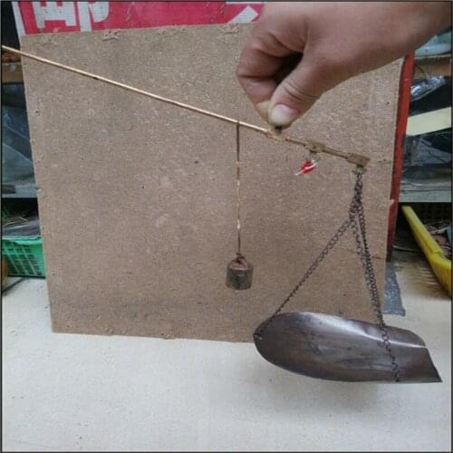 Folk custom old object old-fashioned copper pole called Lianpan scale antique ornament