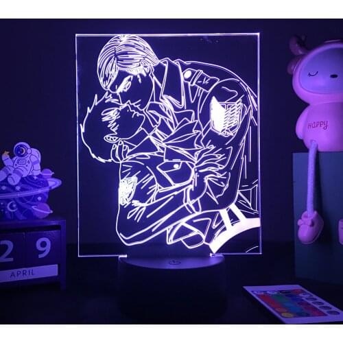 Japanese Anime Attack on Titan Night Light for Kid Bedroom Decor Lighting Ervin Smith Captain Figure Bedside Lamp Dropshipping