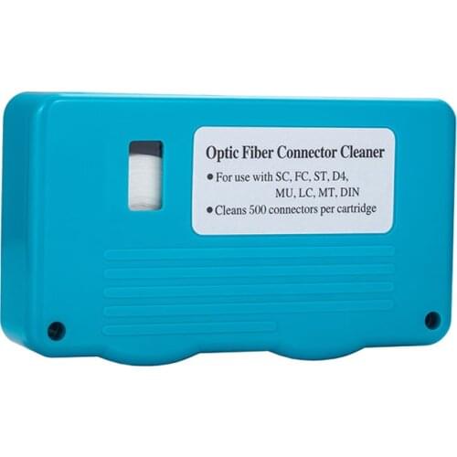 Optical Connector Cleaner for SC FC ST LC MU MT D4 DIN Cassette Pigtail Cleaning Box Tool cleans 500 connectors per cartridge