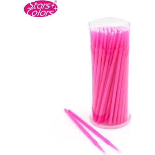 100pcs/lot Disposable Eyelash Microbrush Lint Free Cotton Swab For Eyelash Extension Cleaning Eyelashes Remover Tattoo Brushes