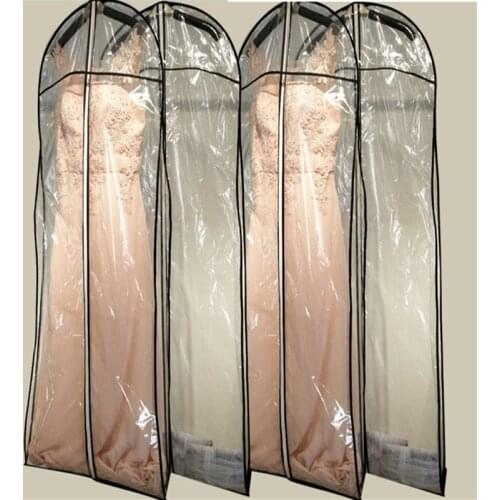 Two Size Wholesale Transparent For Wedding Dress Dust Cover Larger Waterproof PVC Solid Evening Clothing Garment Bags M0803 LOGO