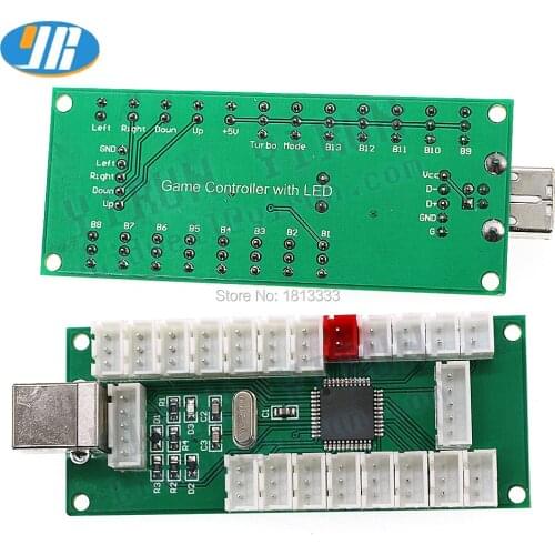 LED Button Aecade USB Board PC /PS3 / Raspberry pi Multifunction Joystick Encoder Zero Delay Joystick Controller With Cable