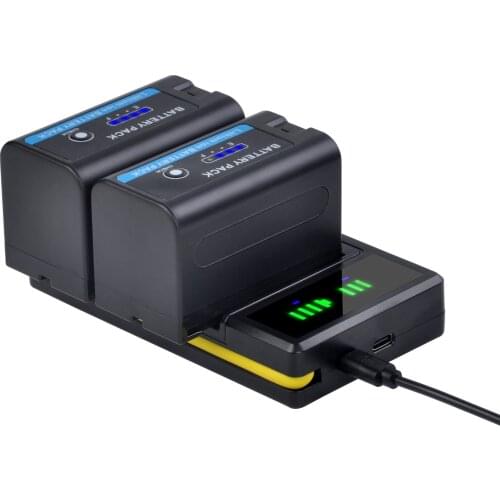 5200mAh LED Indicator NP F750 NP F770 NP-F750 Battery Akku + LCD USB Charger for Sony NP F970 F960 F550 F570 QM91D CCD-RV100