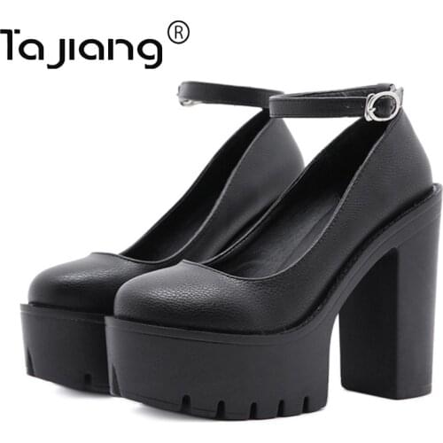 Tajiang Summer NewHigh-heeled womens shoes with metal buckle Roman thick-soled single shoes gladiator shoes T165-1