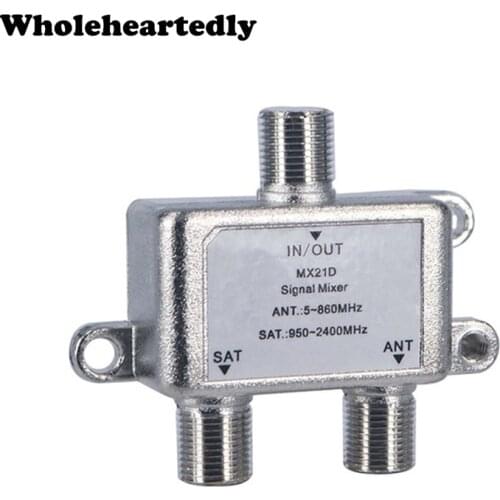 High Quality 2 In 1 Dual-use 2 Way Diplexer TV Signal Mixer Satellite Sat Coaxial Combiner Cable Splitter Switch Switcher