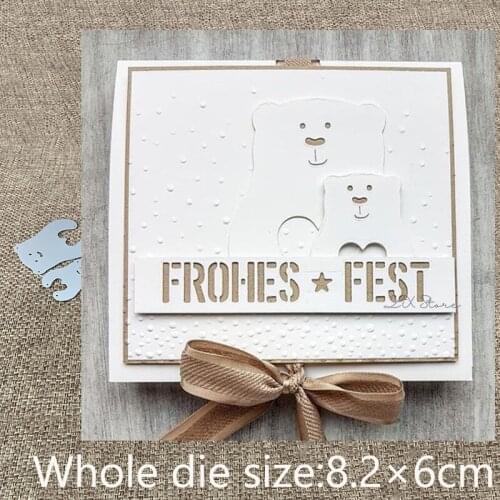 XLDesign Craft Metal Cutting Die cut dies 2pcs lovely bear decoration scrapbook Album Paper Card Craft Embossing die cuts