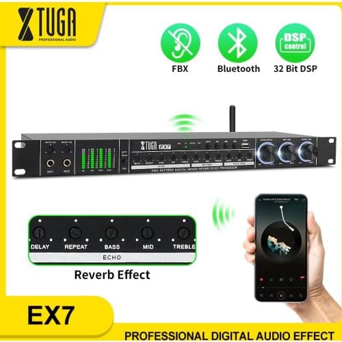 XTUGA Bluetooth Digital Audio Effects Processor with 11 Bit DSP,Professional Microphone Sound Processor,for Karaoke Stage Party