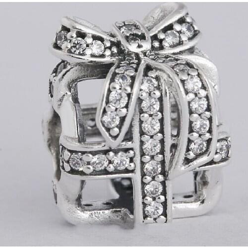 Winter Openwork CZ Micro Pave Christmas Gift Charms Beads Original 925 Sterling Silver Jewelry Fits Pandora Bracelets Diy