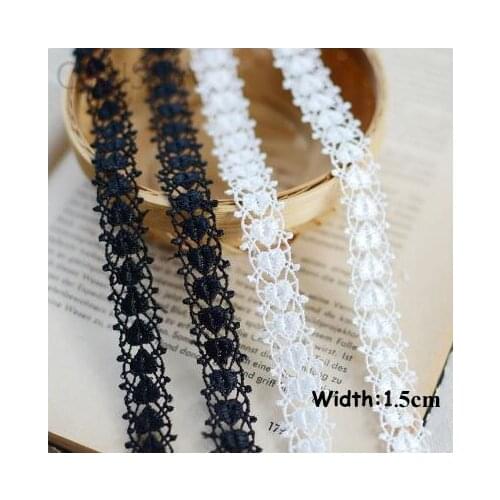1yard Width:1.5cm Heart design water soluble lace, trims for garment Polyester chemical lace Sewing accessories(ss-619)