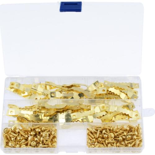 100PCS/BOX 3*10mm Gold Or Black Double Sided Saw Tooth Picture Frame Hanging Hooks With Screws Sawtooth DIY Hardware Tools