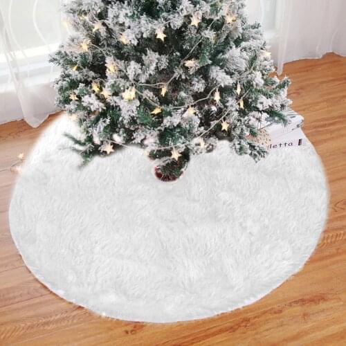 122/90/78cm Christmas Tree Skirts Festival Decor Tree Base Floor Mat Anti Slip Carpet Door Foot Pad Round Tree Apron White 2022
