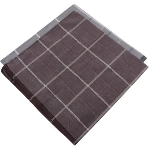 2 PCS Vintage Jacquard Plaid Handkerchief Men 100% Cotton Square Pocket Hanky Women Girls Lovely Kerchief Hankie Color Random