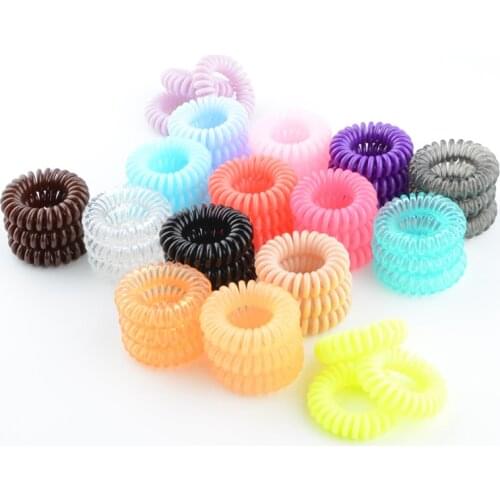 3boxes 3.5cm Fashion Cute Candy Color telephone line hair gum styling tools headwear Free shipping