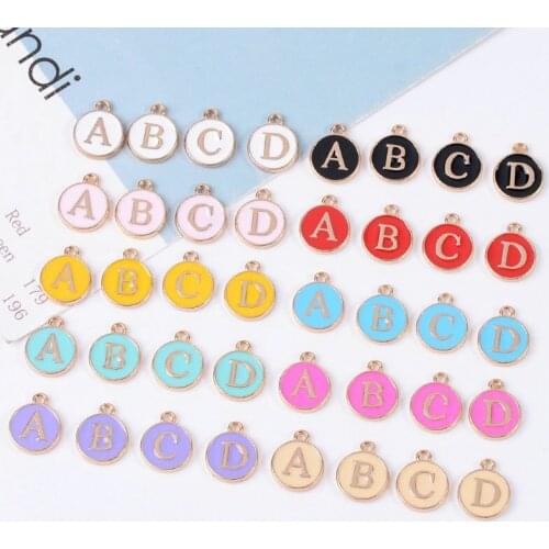 26 Pcs DIY Alloy Bracelet Jewelry Accessories Dripping Multicolor 26 English Letters Pendant handmade clothing bag materials