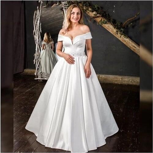 ANGELSBRIDEP Satin Wedding Dresses
