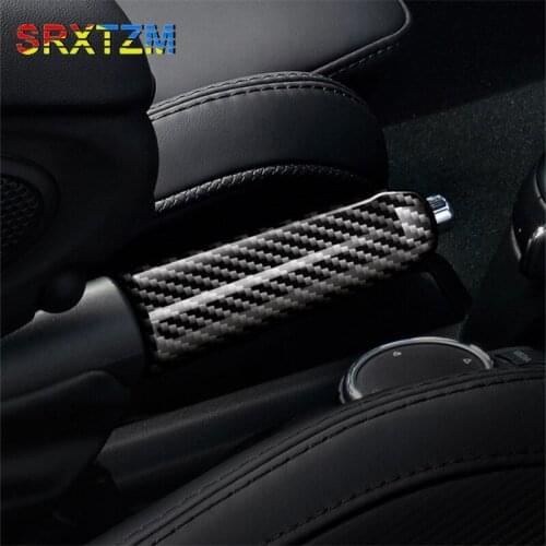 Car Carbon Fiber Hand Brake Set Cover Sticker For Bmw Mini Cooper F55 F56 F57 Accessories