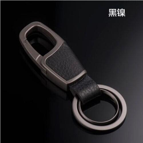 Car-Styling Metal Key Ring Cowhide KeyChain For DACIA SANDERO STEPWAY Dokker Logan Duster Lodgy