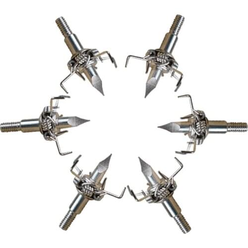 Free Shipping 6Pcs Archery Judo Broadheads 100 Grain Points Tips Point Steel Arrowheads for Hunting Small Games