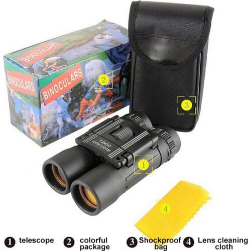 Professional HD Telescope 12X30 Optical Red Film Mini Binoculars 130M-1000M Phone Binoculars High Magnification
