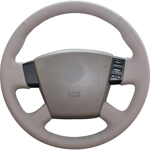 DIY Personalized Super Soft Beige Leather Car Steering Wheel Cover for Nissan Teana 2003-2008 Old Teana Renualt Samsung SM5