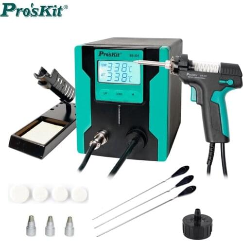 ProsKit SS-331H ESD LCD Digital Electric Desoldering Pump BGA Desoldering Suction Vacuum Solder Sucker Gun Auto Sleep 110v/220v