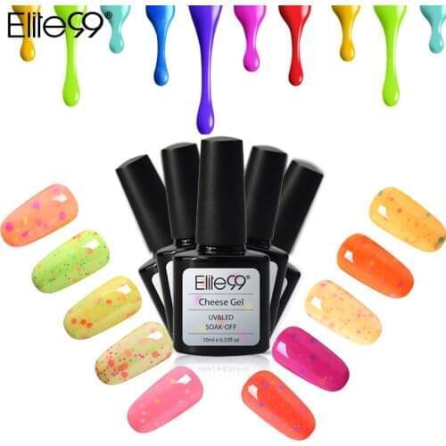 Elite99 10ML Cheese Candy Gel Nail Polish Sandy Shimmer Semi Permanent Soak Off Top Base Coat UV LED DIY Gel Lacquer Polish Gel